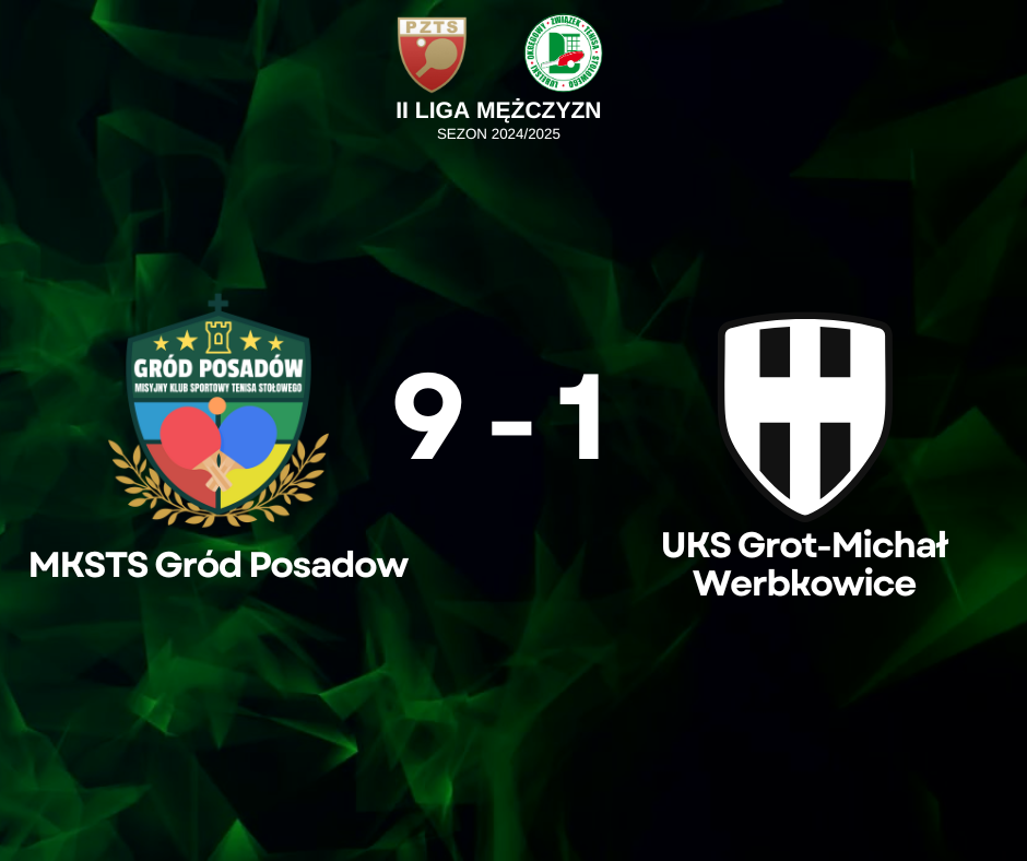 MKSTS Gród Posadów 9:1 UKS Grot-Michał Werbkowice