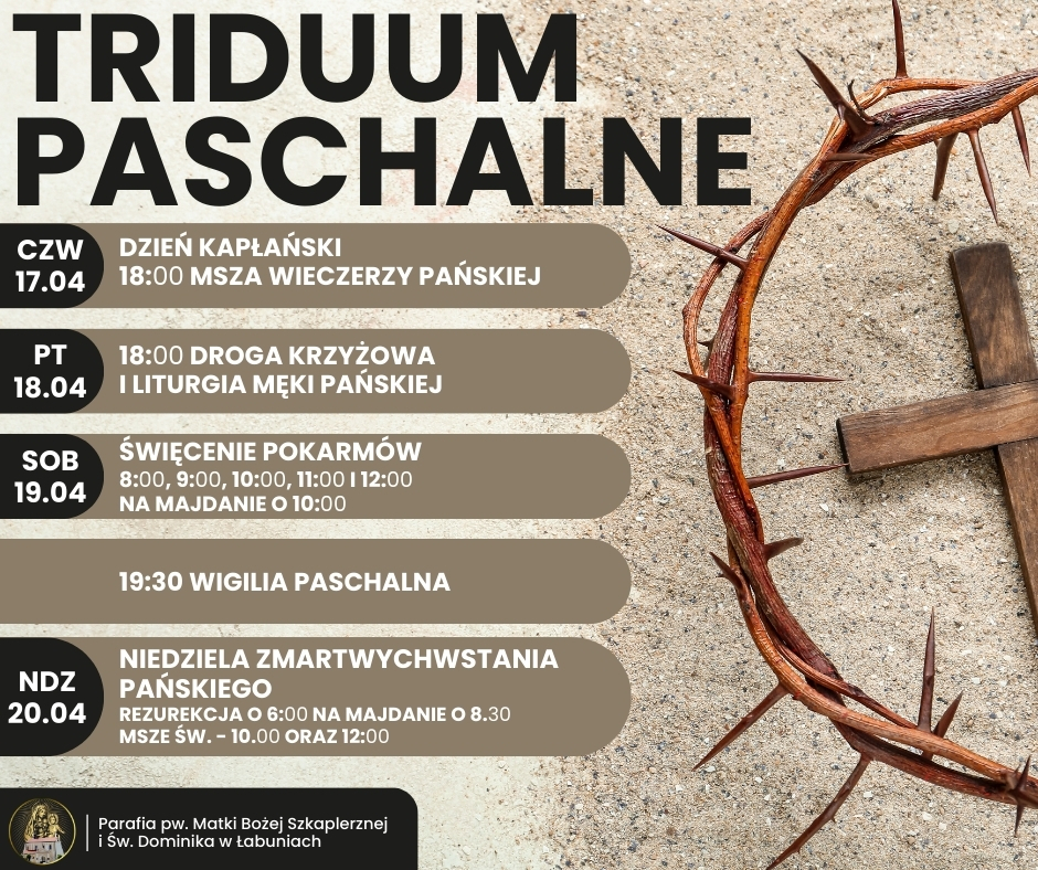 Triduum Paschalne – terminarz