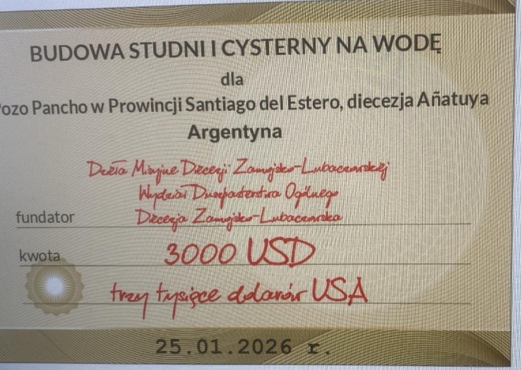 Pomoc misyjna Diecezji Zamojsko-Lubaczowskiej