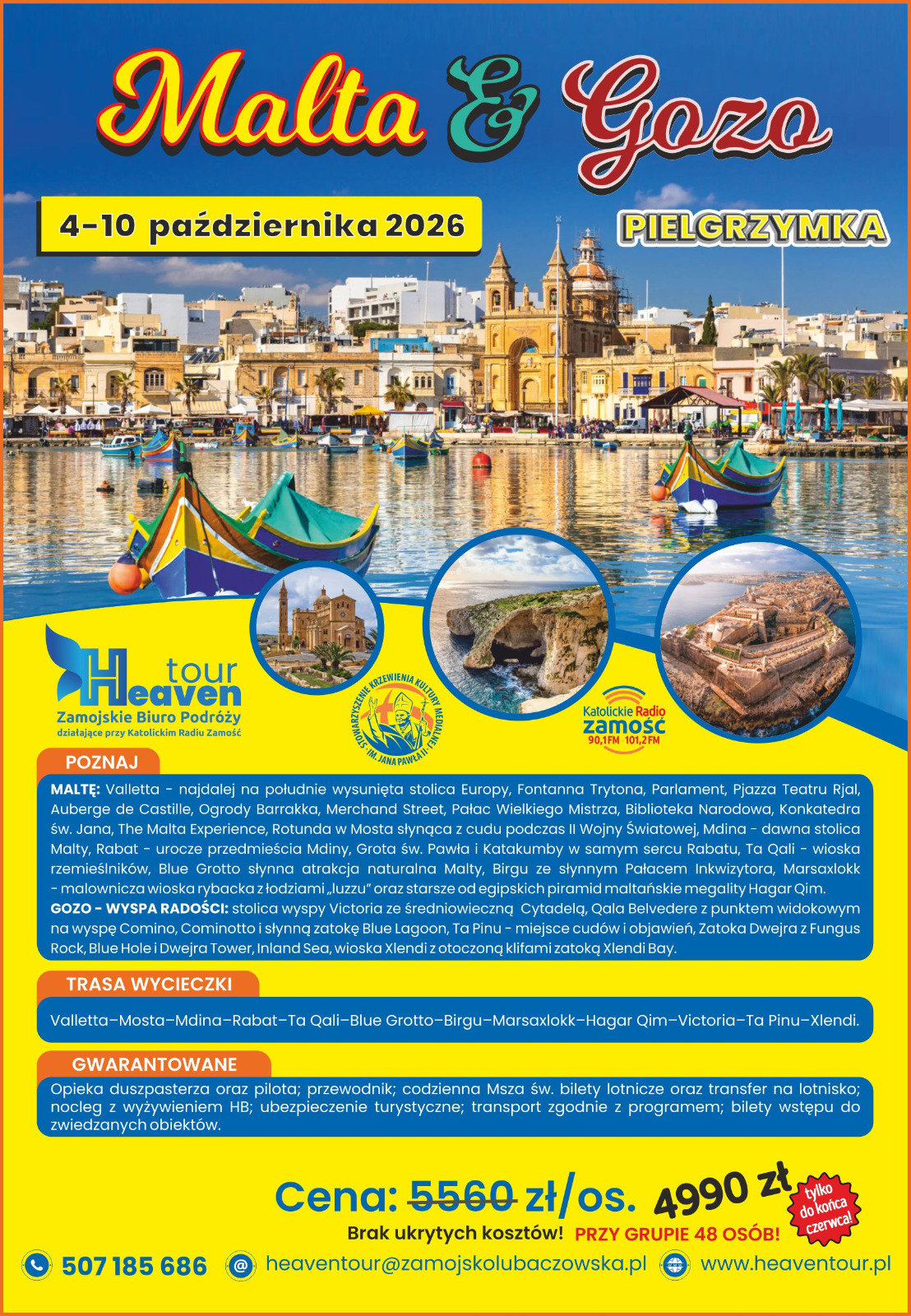 Pielgrzymka 4-10 października Malta & Gaza.